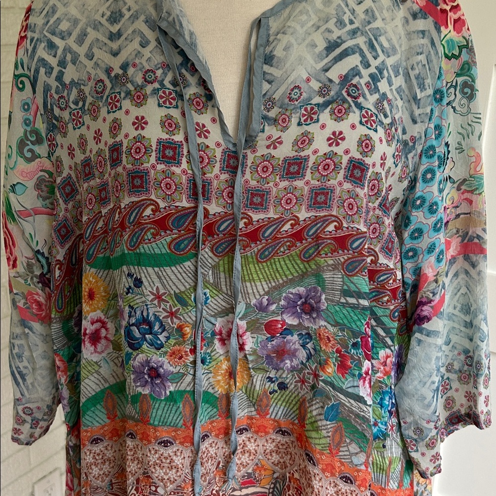 Johnny Was Boho floral patchwork Tunic - Picture 2 of 6